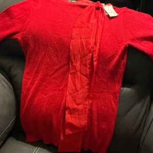 Red Women's Tie-Front Sweater